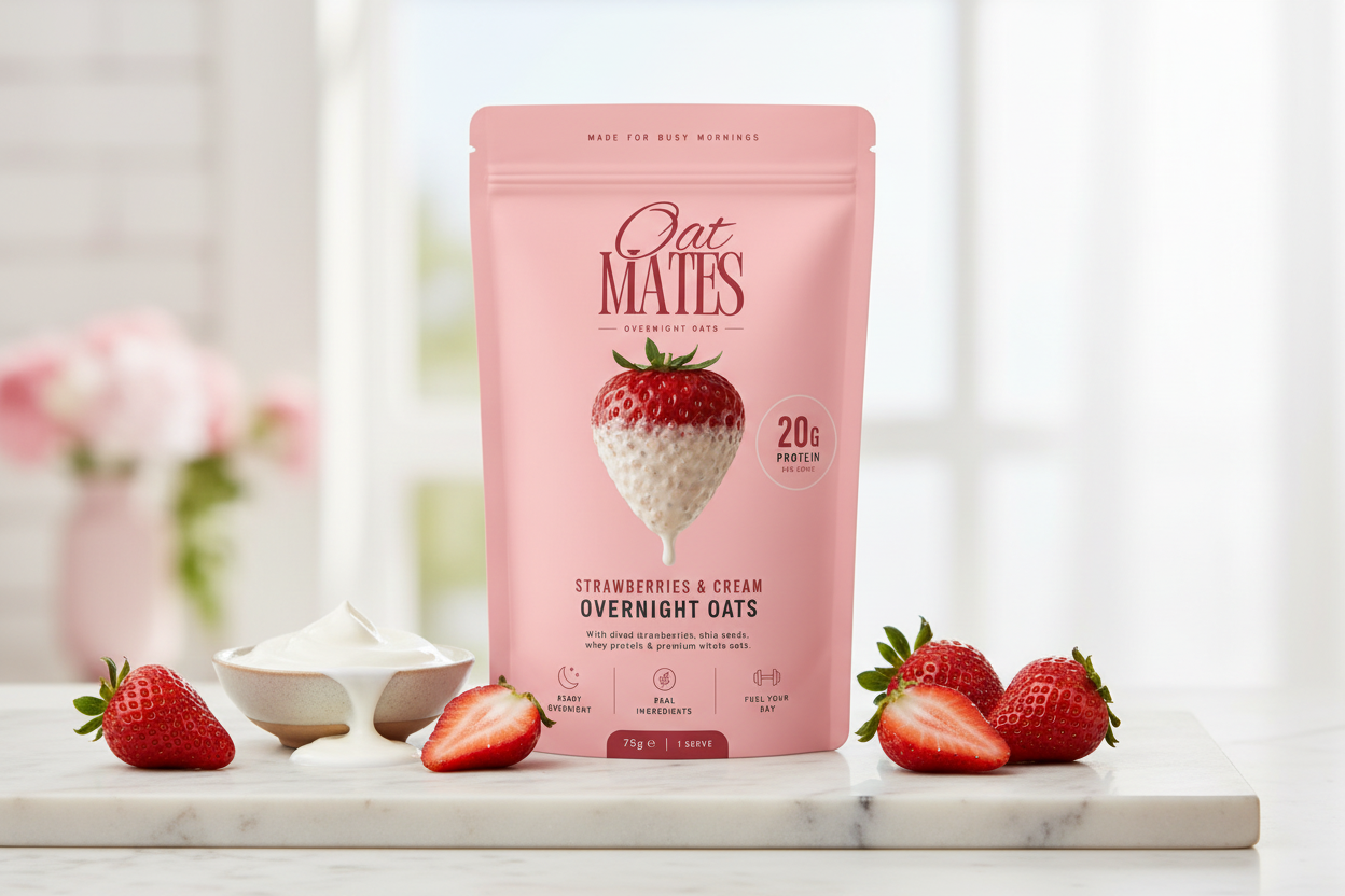 Strawberries & Cream Overnight Oats